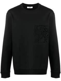 Valentino толстовка с кружевом и логотипом