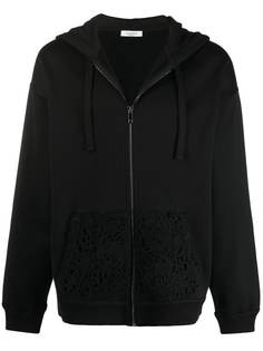 Valentino худи с кружевом и логотипом