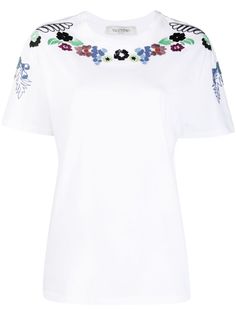 Valentino футболка с цветочным декором