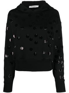 Valentino толстовка с капюшоном и пайетками