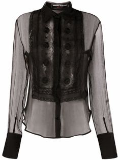 Ermanno Scervino шифоновая рубашка с длинными рукавами