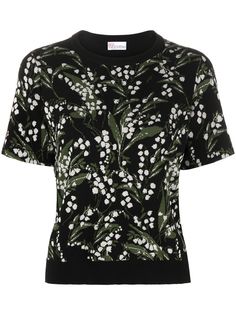 RED Valentino топ вязки интарсия с цветочным узором