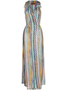 Missoni Mare платье миди с запахом и узором зигзаг