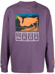 Heron Preston футболка Periodic с длинными рукавами и логотипом