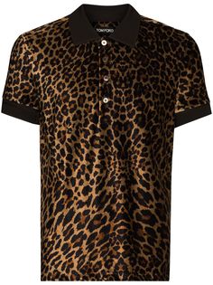 TOM FORD рубашка поло с леопардовым принтом