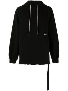 Rick Owens DRKSHDW худи с нашивкой-логотипом и необработанным краем