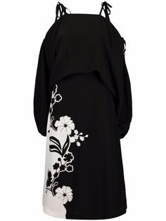 Ermanno Scervino платье с открытыми плечами и цветочным принтом