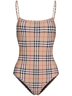 Burberry слитный купальник в клетку Vintage Check