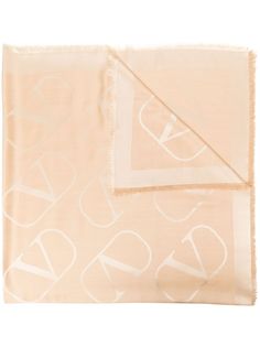 Valentino жаккардовый шарф с логотипом VLogo