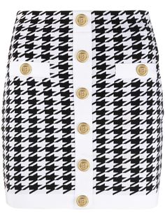 Balmain трикотажная юбка в ломаную клетку