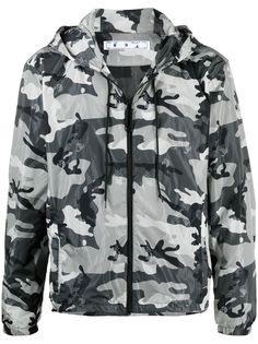 Off-White куртка с камуфляжным принтом и логотипом OW