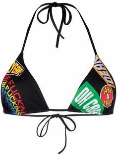 Dsquared2 лиф бикини с надписью