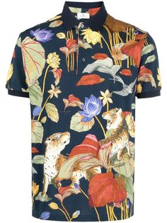 Etro рубашка поло с цветочным принтом