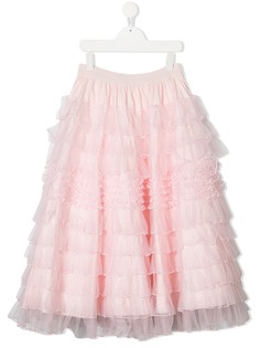 Monnalisa юбка миди А-силуэта с оборками