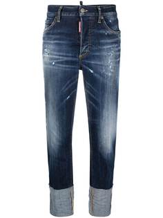 Dsquared2 прямые брюки с подворотами