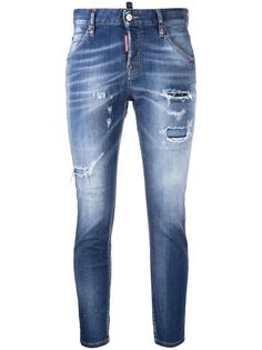 Dsquared2 джинсы скинни с прорезями
