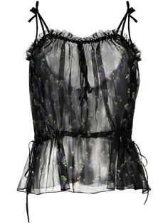 MSGM полупрозрачная блузка со сборками