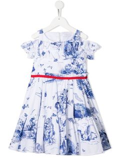 Monnalisa поплиновое платье с принтом Disney