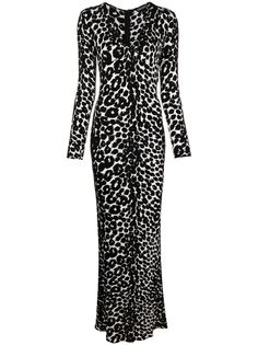 TOM FORD платье с леопардовым принтом и V-образным вырезом