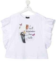 Monnalisa футболка с принтом I Still Remember Your Smile