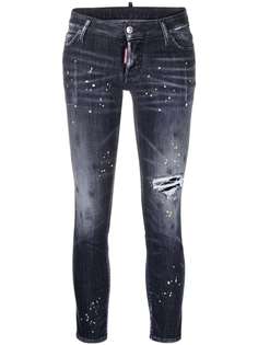Dsquared2 укороченные джинсы с эффектом разбрызганной краски