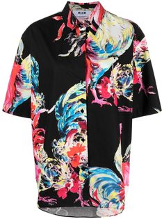 MSGM рубашка с короткими рукавами и абстрактным принтом