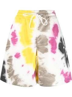 MSGM спортивные шорты с принтом тай-дай