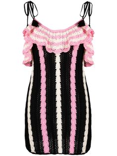 MSGM трикотажное платье мини с оборками