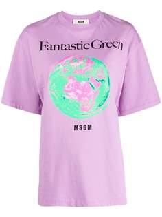 MSGM футболка с принтом Fantastic Green