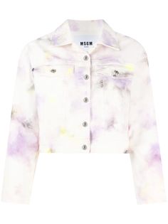 MSGM джинсовая куртка с узором