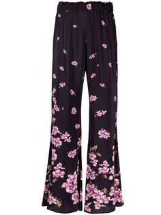 Pinko расклешенные брюки с цветочным принтом