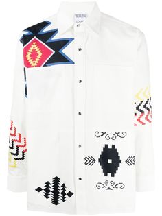 Marcelo Burlon County of Milan рубашка Folk в технике пэчворк