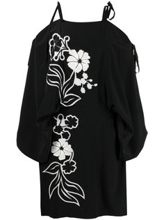 Ermanno Scervino платье с открытыми плечами и цветочной вышивкой