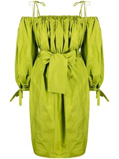 MSGM платье со сборками и бантом