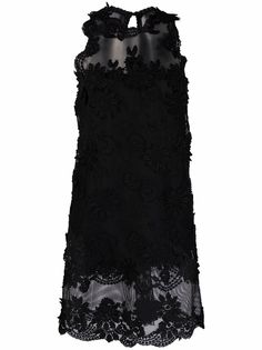 Ermanno Scervino сетчатое платье с цветочной вышивкой