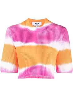 MSGM укороченный трикотажный топ с принтом тай-дай