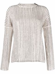 Ermanno Scervino джемпер в рубчик с кристаллами