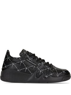 Giuseppe Zanotti кроссовки на шнуровке с принтом