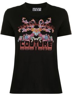 Versace Jeans Couture футболка с графичным принтом и заклепками