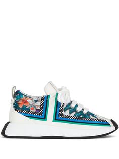 Giuseppe Zanotti атласные кроссовки с принтом
