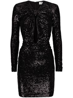 Saint Laurent платье мини с пайетками
