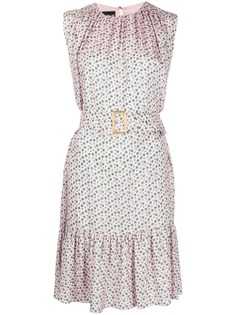 Boutique Moschino платье с поясом и цветочным принтом