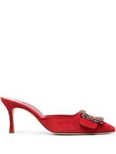 Manolo Blahnik мюли с заостренным носком и пряжкой