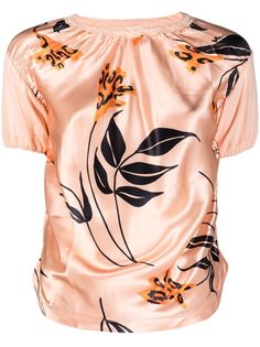 Marni блузка с цветочным принтом и драпировкой