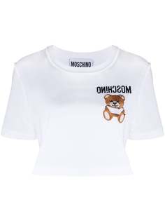 Moschino укороченная футболка Teddy Bear