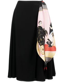 LANVIN юбка с контрастным бантом сбоку