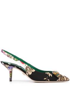 Dolce & Gabbana туфли с ремешком на пятке и принтом