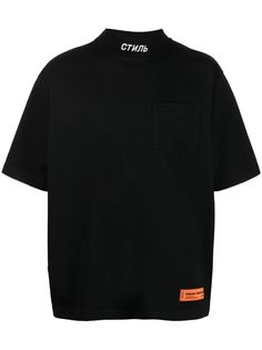 Heron Preston футболка с воротником-стойкой и карманом