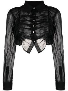 Comme Des Garçons укороченная полупрозрачная рубашка