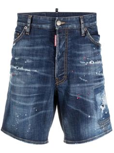 Dsquared2 джинсовые шорты с эффектом потертости